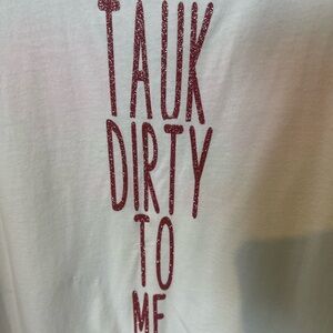 White T-Shirt with rose gold Glitter Text